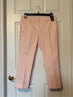 New York & Company 7th Avenue Crop Straight Leg Stretch Cotton Pants Pink Size 8